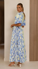 Claudelle Maxi Dress - Blue/Yellow