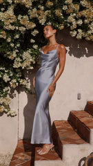 Willow Maxi Dress - Steel Blue