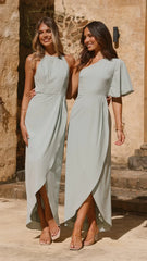 Genevieve Boat Neck Maxi Dress - Sage