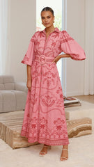 Xander Long Sleeve Maxi Dress - Mulberry