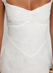 Past And Present Burnout Tie Back Mini Dress White