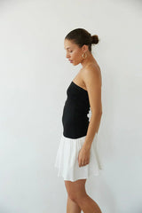 Anya Contrast Fit and Flare Mini Dress