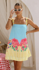 Gianna Mini Dress - Positano Blue