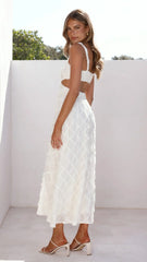 Jenny Side Cut Midi Dress - Cream