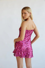 Sasha Strapless Sequin Skater Mini Dress