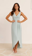 Pamela V Neck Maxi Dress - Sage