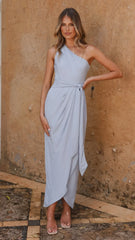 Clara One Shoulder Maxi Dress - Blue