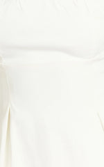 Ida Mini Dress - Wide Strap Straight Neck Bow Back Dress in White