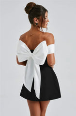 Bianca Satin Bow Mini Dress
