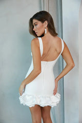 Nara Boatneck Bubble Bodycon Mini Dress