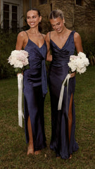 Iris Asymmetrical Maxi Dress - Navy