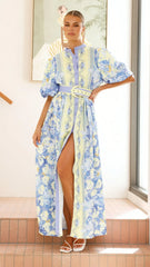 Claudelle Maxi Dress - Blue/Yellow