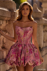 Sherri Hill Brocade Bubble Skirt HoCo Dress 57367