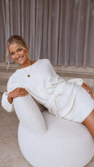 Feya Knit Mini Dress - Cream