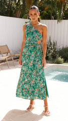 Sara Maxi Dress - Green Floral