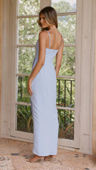 Charlotte Draped Maxi Dress - Blue