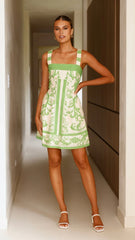 Maegan Mini Dress - Sage / Cream