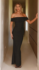 Darcey Off Shoulder Maxi Dress - Black