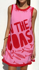 Amara Mini Dress - Pink/Red Tide