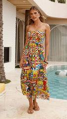 Kelani Luxe Midi Dress - Phaedra Print