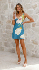 Halina Mini Dress - Blue Orchid
