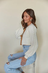 Florence Cable Knit Bow Cardigan