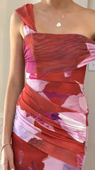 Lena Maxi Dress - Red/ Pink Floral