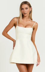 Carolina Scoop Neck Fit & Flare Mini Dress – Off-White Statement Silhouette