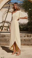 Emma One Sleeve Maxi Dress - Yellow
