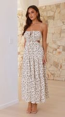 Vella Midi Dress - Black Floral