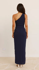 Clara One Shoulder Maxi Dress - Navy