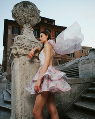 Riviera Bloom Bow Mini Dress