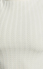 Flared Long Sleeve A-Line Mini Dress in Off White