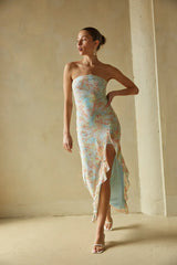 Yvette Ruffles Tube Maxi Dress