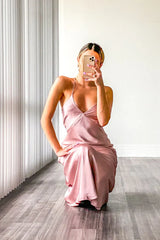 Riviera Satin Midi Dress