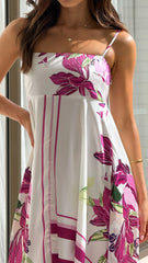 Kaethe Maxi Dress - White/Pink