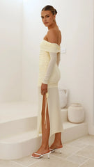 Isadora Off Shoulder Maxi Dress - Yellow