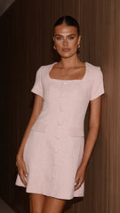 Karen Tweed Mini Dress - Pink