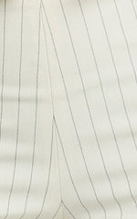 Susannah Cream Pinstripe Split-Hem Cropped Trousers – Tailored Elegance in Motion