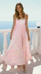 Kaethe Maxi Dress - Pink/White