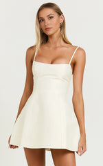 Carolina Scoop Neck Fit & Flare Mini Dress – Off-White Statement Silhouette