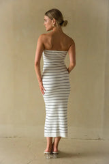 Jaclyn Strapless Twist Front Knit Midi Dress