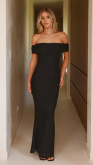 Darcey Off Shoulder Maxi Dress - Black