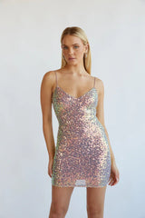Taylor Open Back Sequin Bodycon Mini Dress