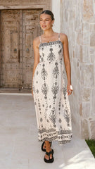 Samara Maxi Dress - Cream/Black