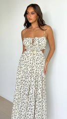 Vella Midi Dress - Black Floral