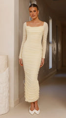 Kylie Maxi Dress Long Sleeve - Yellow