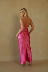 Alana Strapless Double Twist Tie Back Maxi Dress