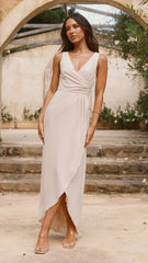 Pamela V Neck Maxi Dress - Ivory