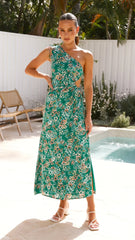 Sara Maxi Dress - Green Floral